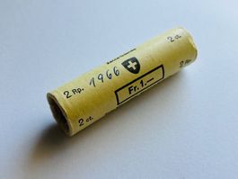 1966 Rolle 2 Rappen Original Verpackung selten Kat. 150.-