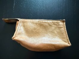 Elegantes Necessaire/Kosmetiktäschli aus Echtleder Braun
