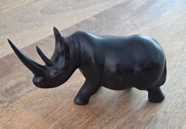 Nashorn Figur Holz dunkel Top Zustand