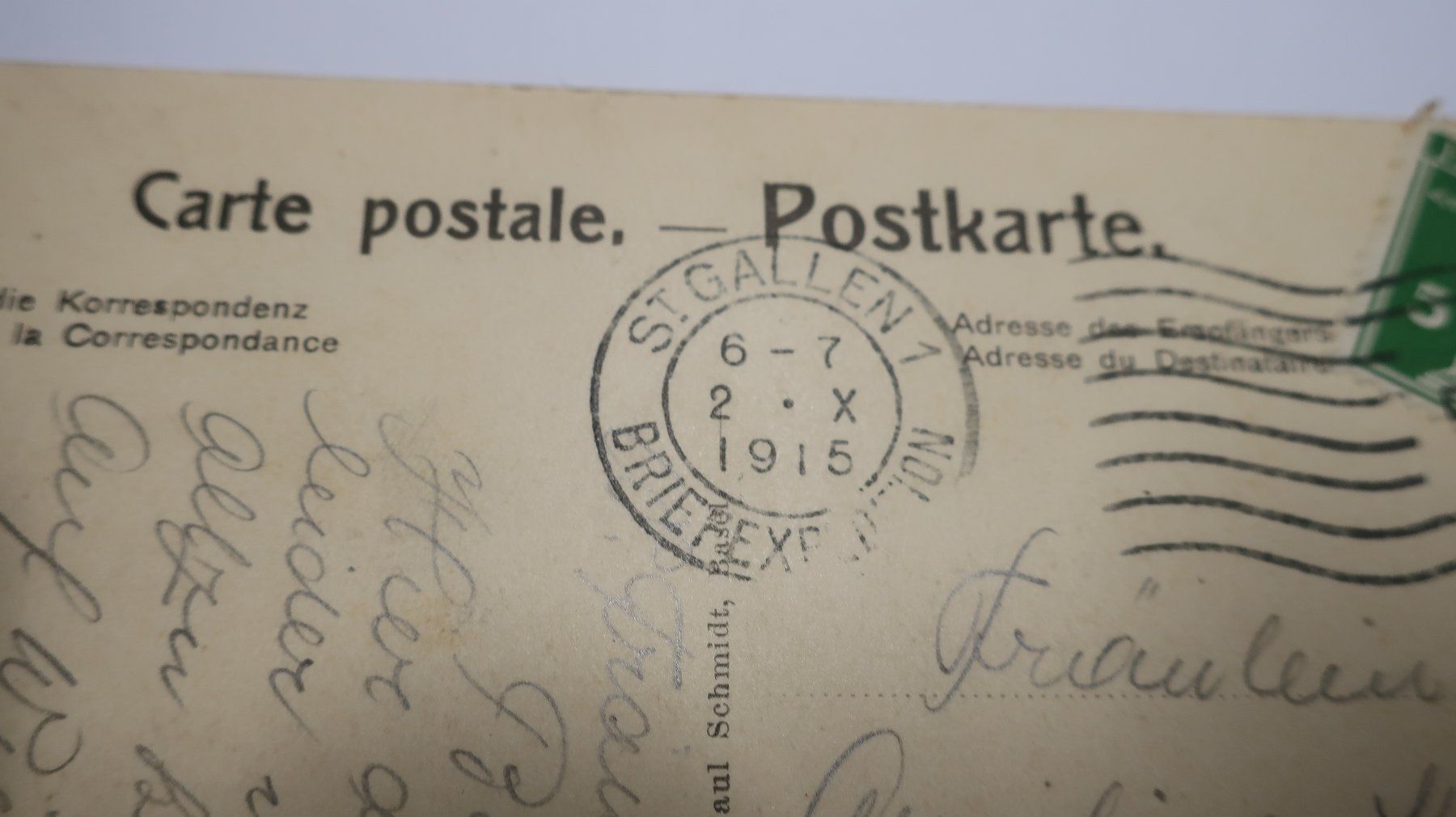 Cartoline postali: St. Gallen Westquartier mit Blick auf Säntis  1915 – Usato da Cormoret venduto da Pascalll2001 5