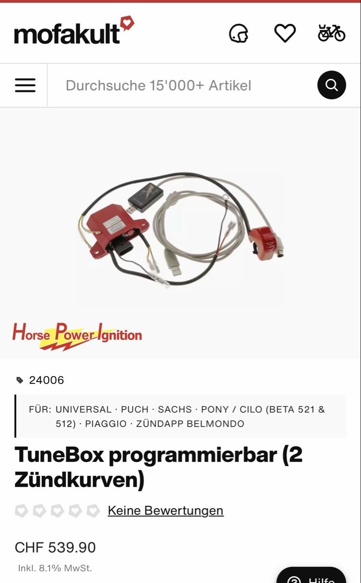 Puch Parti ricambio per ciclomotori: Puch Maxi HPI Tunebox mit 2 Zündkurven programmierbar – Usato da Uerkheim venduto da Phuber8 2