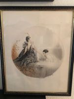 Lithographie Jean Hardy Pierrot & Colombine ca.1930 signiert