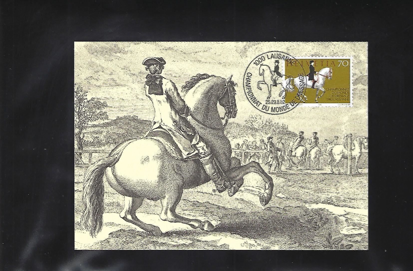 Tutti i francobolli: 1982 Maximumkarte / Dressurreiten – Usato da Schaffhausen venduto da poststamp