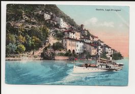 AK ca 1915 Gandria Lago di Lugano mit Raddampfer