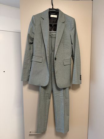 MANGO Damen Hosenanzug Grün meliert Blazer S Hose 34