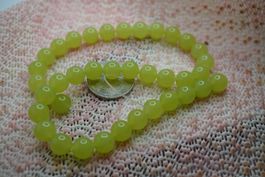 Kugel Strang Peridot Look  Perlen 10mm Imitat Quarz Gefärbt