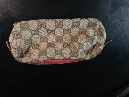 GUCCI GG Logo Canvas Cosmetic Pouch Bag