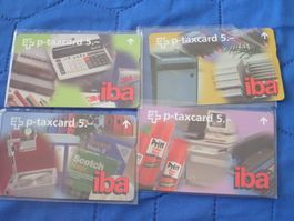 4 PTT Taxcards iba Werbekarten gebraucht 5 Franken