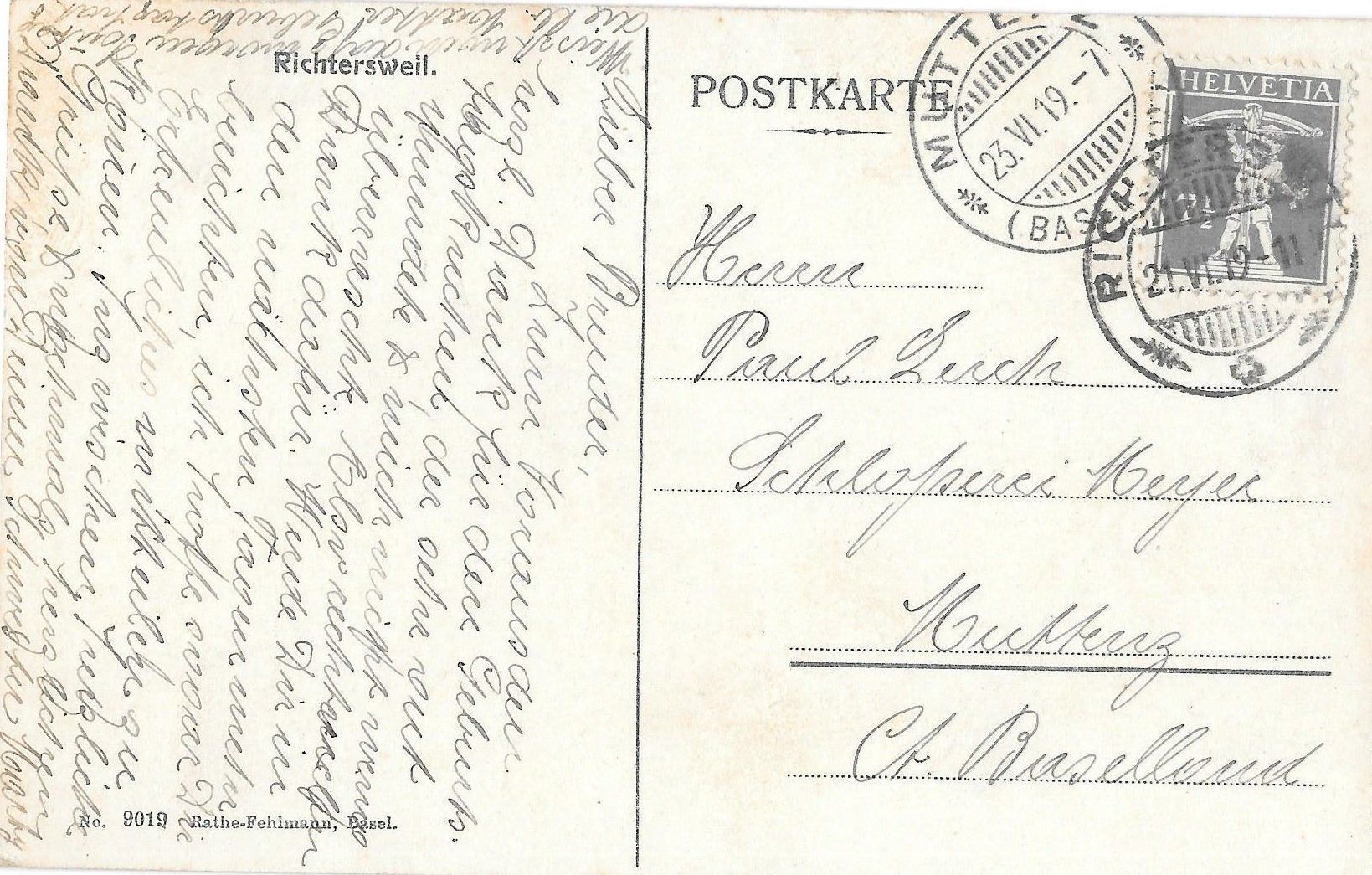 Cartoline postali: Richterswil Gesamtansicht – Usato da Olten venduto da clotaldi 1