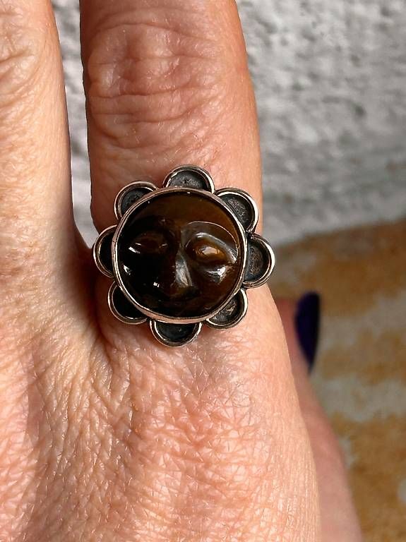 Anelli: Silberring Tigerauge-SONNE (59) – Usato da Basel venduto da bellespirit