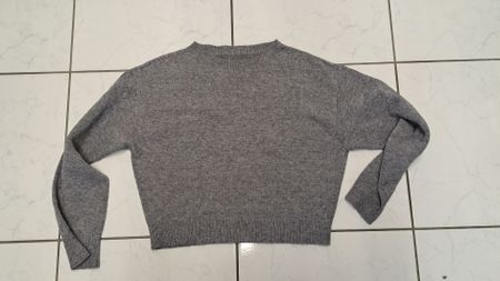 Pullover kurz grau Viscose gemischt Gr M