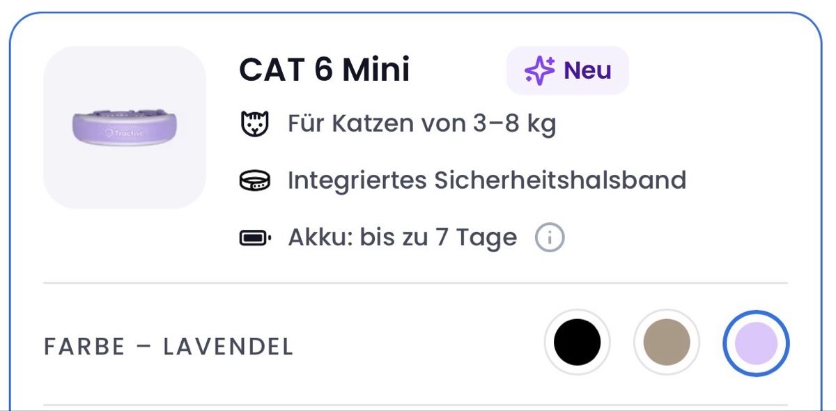 Sonstiges Tierzubehör: Tractive Cat 6 Mini – Neu und originalverpackt aus Niederhasli von secondhand10 1