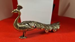 Dekorative Pfauen Figur aus Messing, Vintage Look!