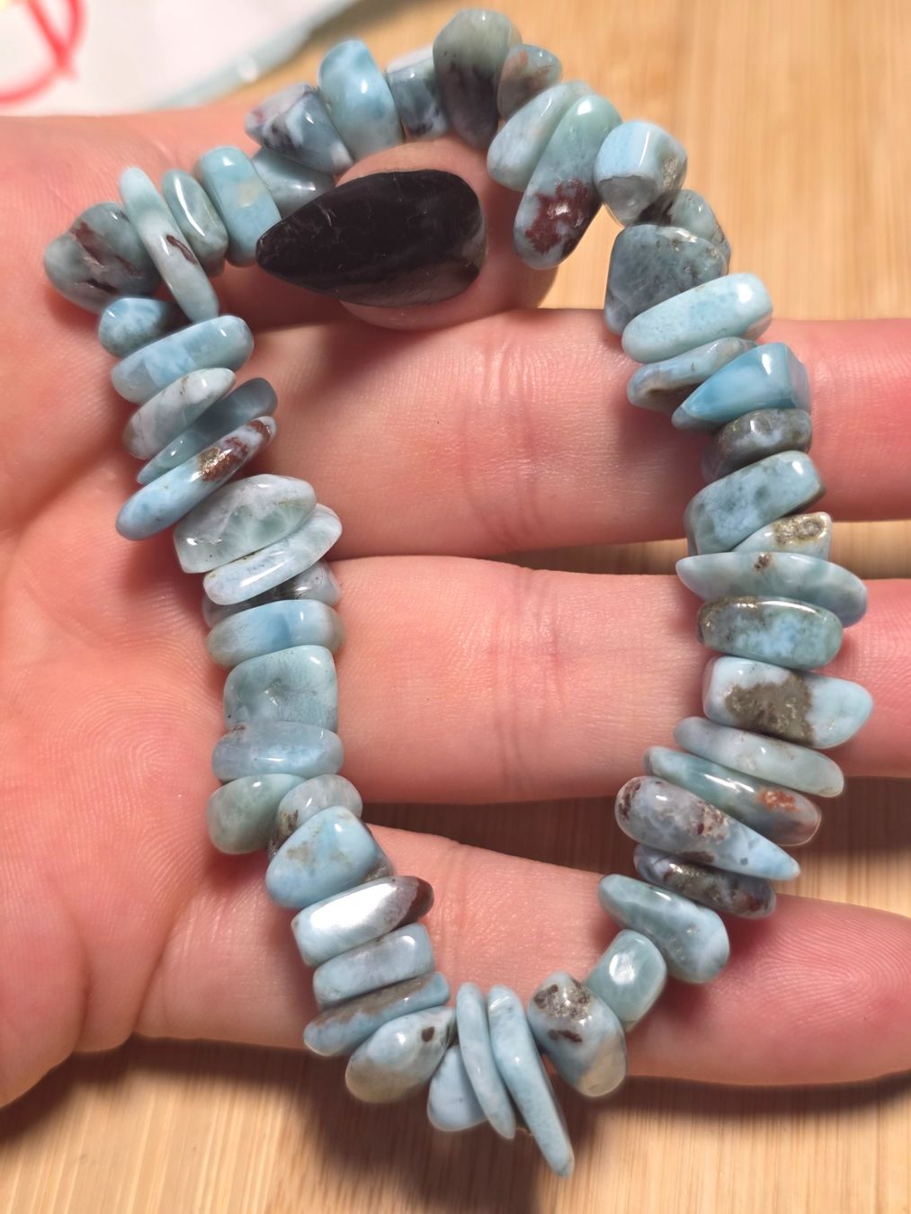 Minerali & Pietre curative: Larimar Splitterarmband E – Nuovo e nell'imballaggio originale da Matzingen venduto da Shay_Crystalz 1
