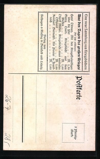 Cartoline postali: Ludwig Hohlwein: Am Feind, Husar auf Pfe – Usato da Berlin venduto da bartko-reher 1