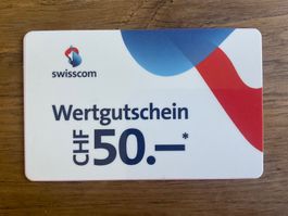 Wertgutschein Swisscom CHF 50.00, abgelaufen, für Sammler