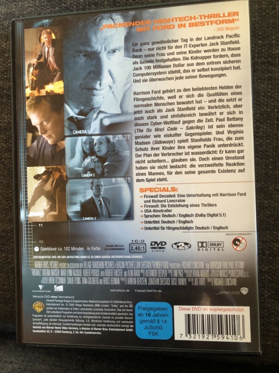 Tutti i DVDs: DVD, FIREWALL – Usato da Balsthal venduto da Katzenfan99 2