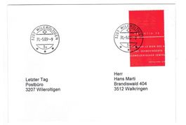 Letztagsbrief:  Poststelle 3207 WILEROLTIGEN