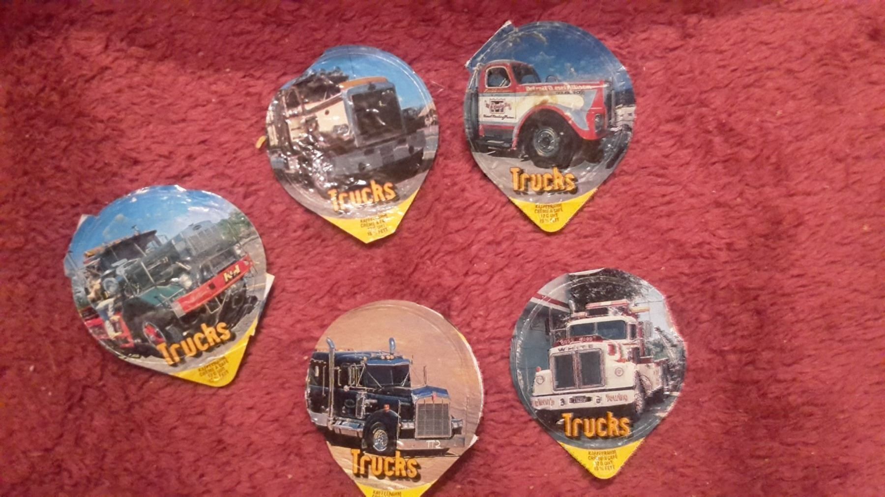 Opercules: 5 Kaffeerahmdeckeli Trucks – D'occasion à Schwarzenburg par Flamingo07