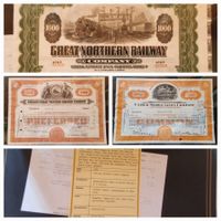 Historische Aktien Konvolut12 Stk meist Eisenbahn sehr schön