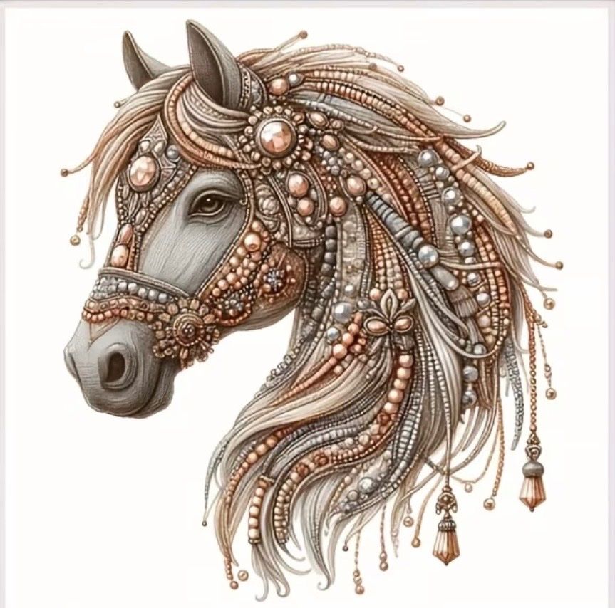 Kit bricolage: Diamond Painting: Pferd mit Perlen-Details 40x40cm – Nuovo e nell'imballaggio originale da Teufenthal AG venduto da MeineSchatztruhe