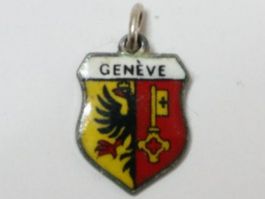 Kleiner Anhänger Genf 800 Silber, Email