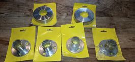 4× Niro Geländerhalter, Wand/Boden,, NEU! 2 × Abdeckhaube