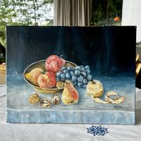 Vintage oil still life painting