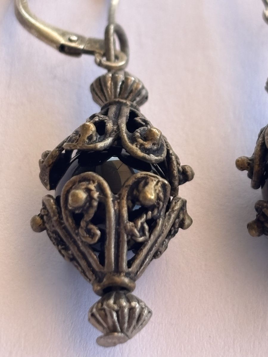 Orecchini pendenti & Orecchini a lobo: Ohrringe mit schwarzem Stein Silber 925 – Usato da Langnau am Albis venduto da flusspflege 2