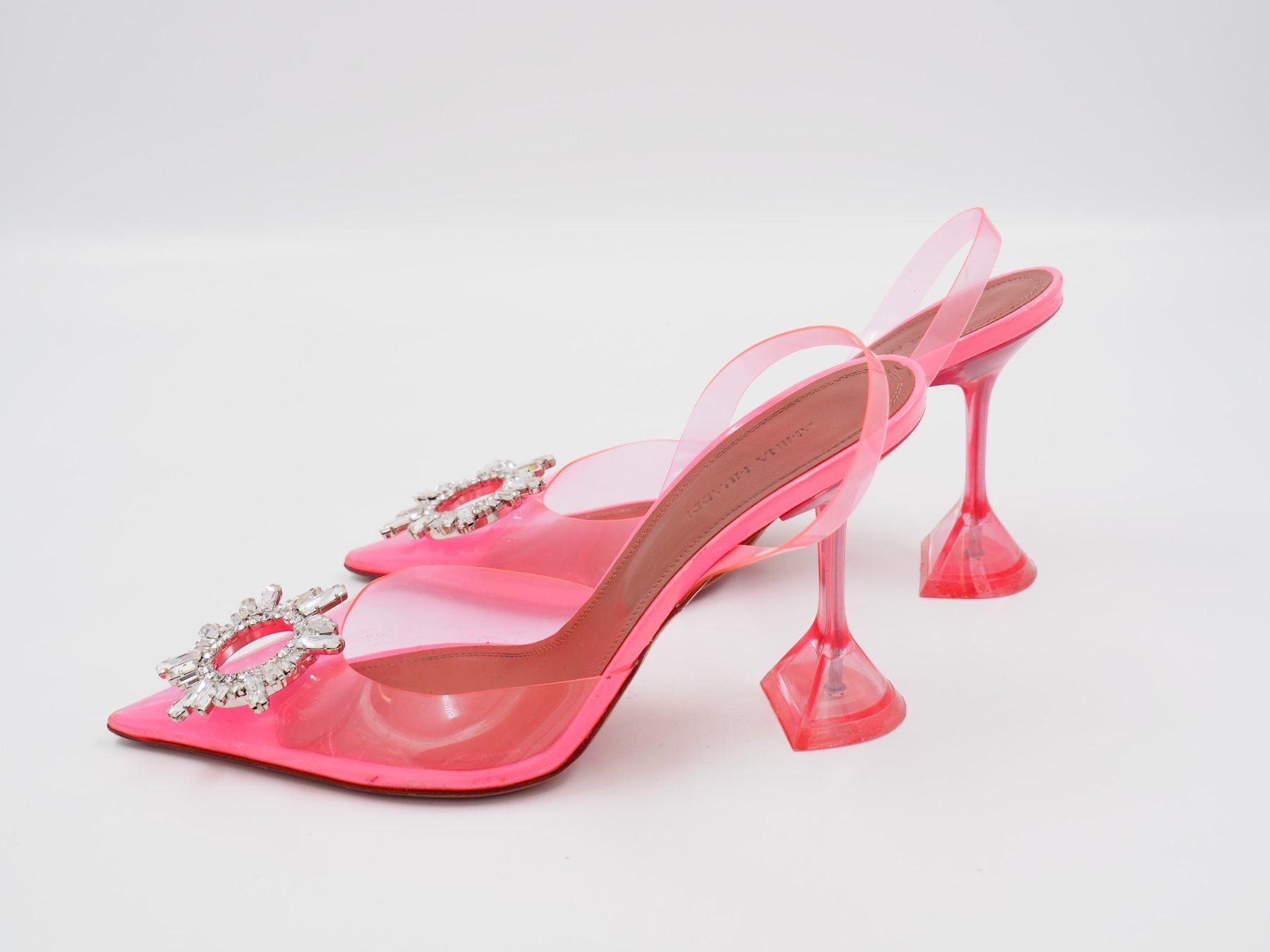Amina Muaddi Scarpe da donna: AMINA MUADDI PVC Slingback Pump - Pink - 39 – Usato da Lausanne venduto da Anacheval 1