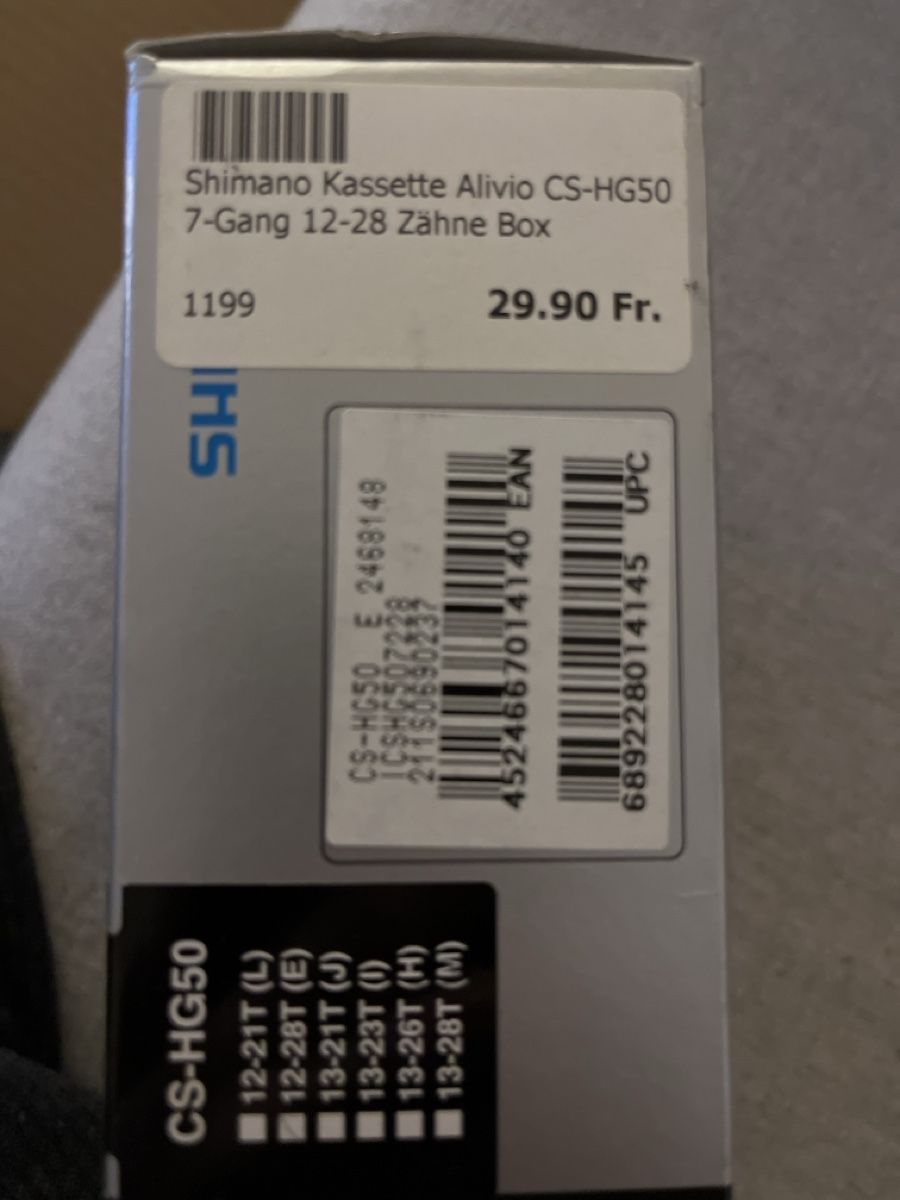 Shimano Pezzi di ricambio: Shimano CS-HG50 7-Speed Cassette Sprocket - Hyperglide – Nuovo e nell'imballaggio originale da Zürich venduto da ame_c9fq 1