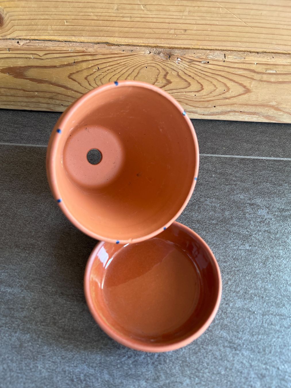 Vasi per fiori: Handbemalter Blumentopf mit passendem Unterteller – Nuovo (secondo la descrizione) da Stein AR venduto da PetraF0102 1