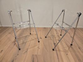 Postmoderne klappbare Ghost Stühle G. Piretti für Castelli
