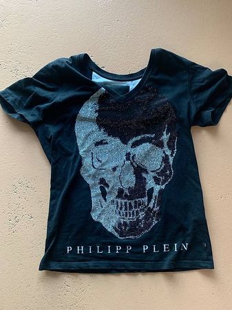 Philipp Plein T-Shirt Totenkopf Glitzer