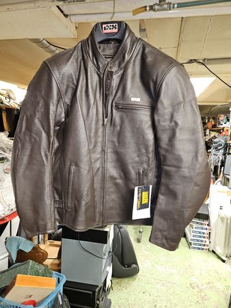 Neue ISS Motorrad Jacke Lederjacke braun, Gr. 52  (D)