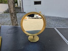 Tischspiegel Messing mit Text und Bild guter Zustand