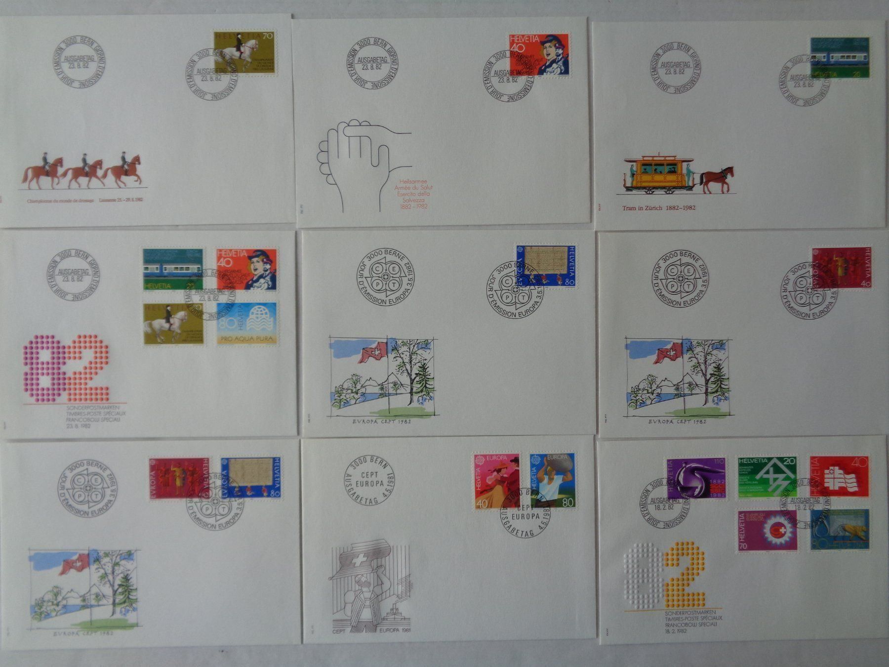 Alle Briefmarken: 84 Ersttagsbriefe – Gebraucht aus Chur von omonia 6