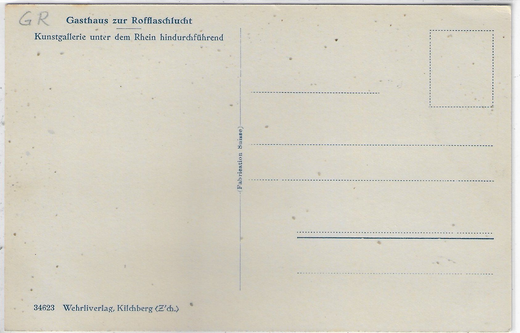 Ansichtskarten: Gasthaus zur Rofflaschlucht – Gebraucht aus Ettingen von Kartenplanet 1