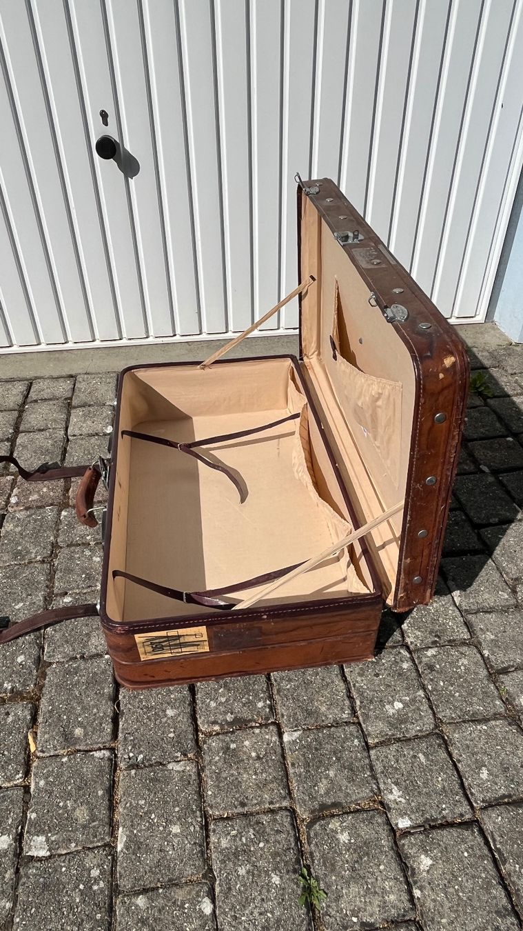 Valigie: Valise en cuir vintage Golden Leaf – Usato da Pomy venduto da Plantalenne 5