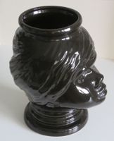 Scheurich Vase 702 Keramik schwarz - Frauenkopf, um 1970
