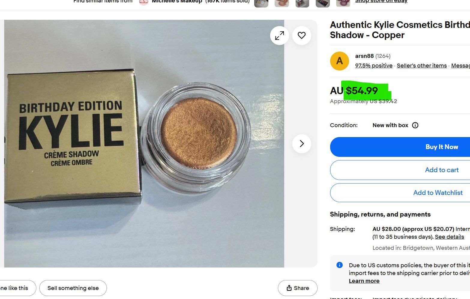 Make-up: Kylie Cosmetics Limit Edition Crème Shadow - Copper – Nuovo e nell'imballaggio originale da Cham venduto da Trendy_Outlet 6