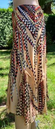 Jupe longue à volants, style bohème chic, taille 42