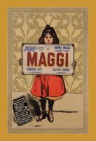 Blechschild-MAGGI-MÄDCHEN MIT MAGGI TAFEL