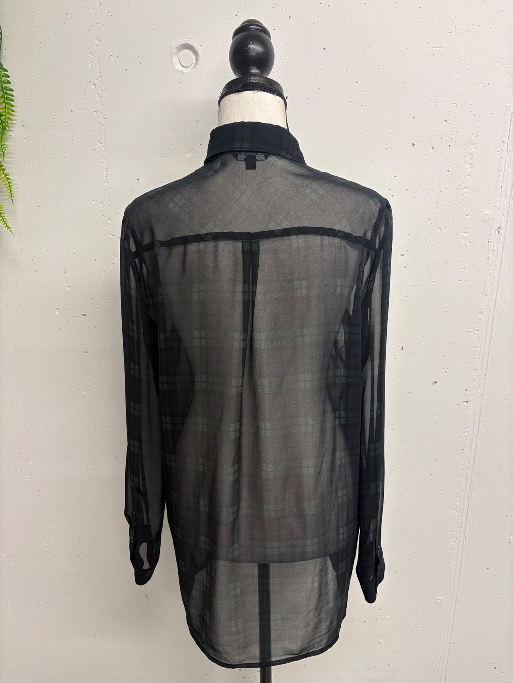 Camicette: McGregor Bluse transparent kariert schwarz Gr. 38 – Nuovo (secondo la descrizione) da Regensdorf venduto da sec_l5cr 4