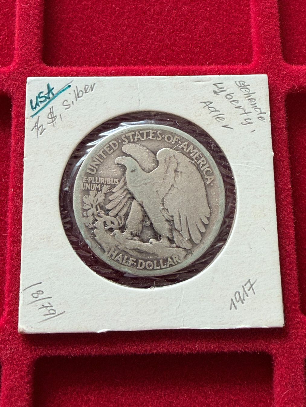 Tutti le monete: Half Dollar USA 1917 - Silber 900/1000 – Usato da Gams venduto da Rhi-Taler 1
