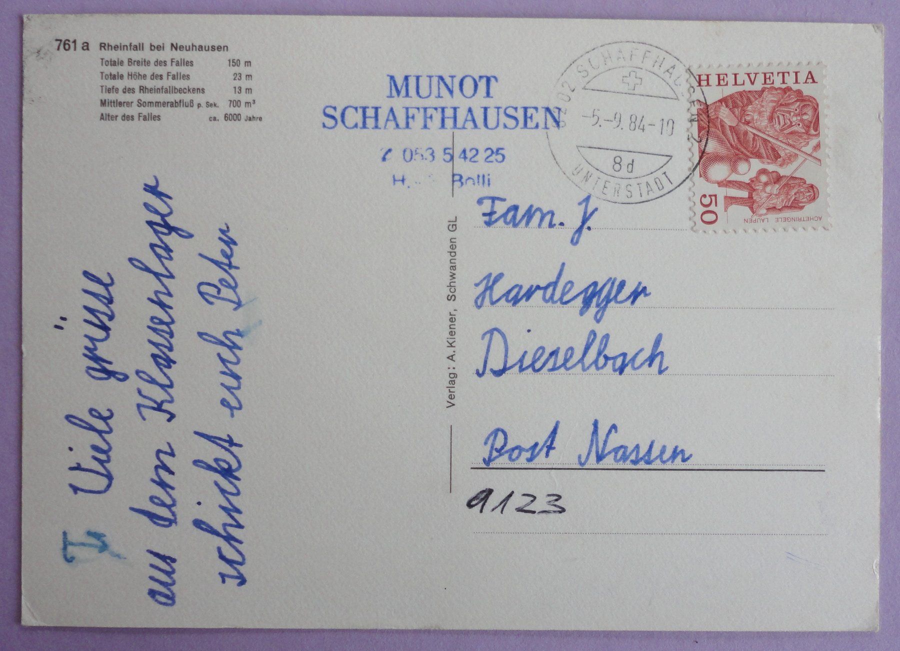 Cartoline postali: Rheinfall bei Neuhausen – Usato da Fétigny venduto da Billy2miny 1