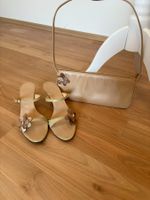Elegantes Vintage-Set Sandalen & Clutch Details Gr 37.5