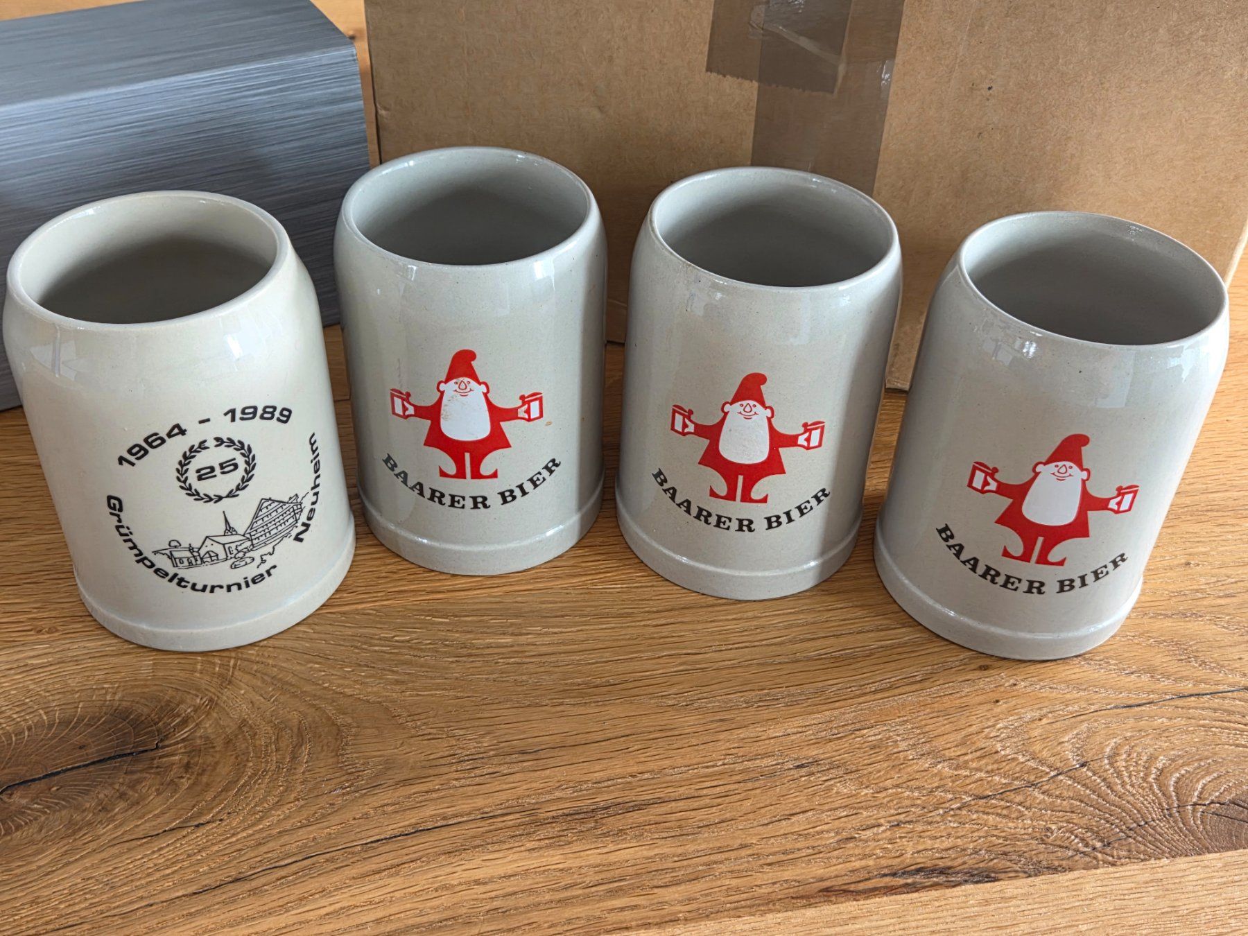 Bicchieri: 4x Baarer Bier Krüge – Usato da Baar venduto da Liebherrbagger