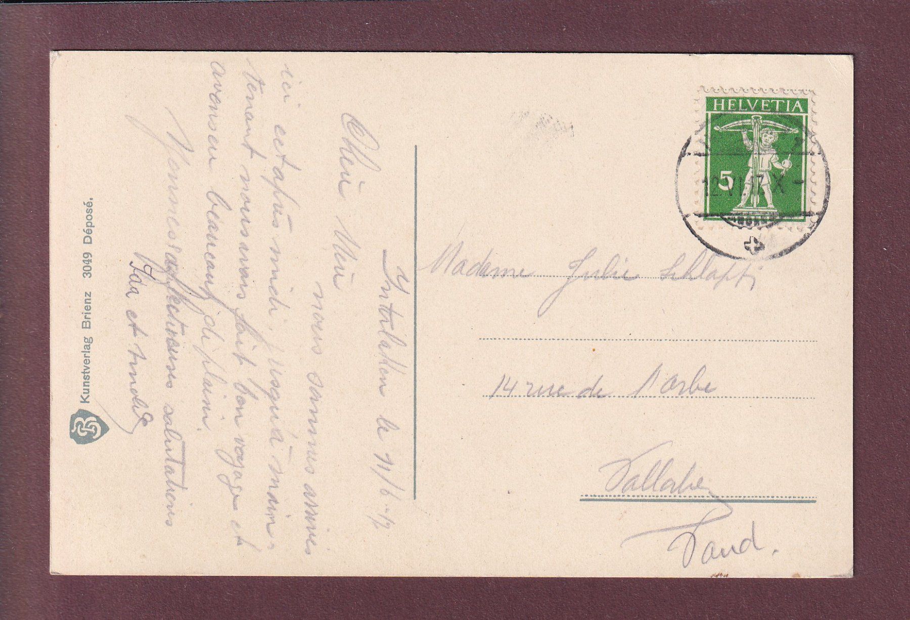 Cartes postales: INTERLAKEN - Kinder - 1917 – D'occasion à Pully par nicecards 1
