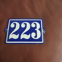 Emailschild Hausnummer 223, blau/weiss, orig. Schweiz